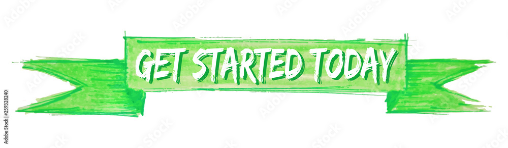 get started today ribbon Stock Vector | Adobe Stock