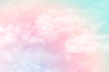 Wall Mural - Sun and cloud background with a pastel colour