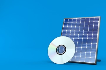 Canvas Print - Photovoltaic panel with cd disc