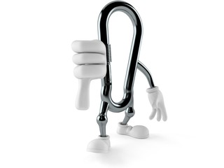 Sticker - Carabiner character with thumbs down gesture