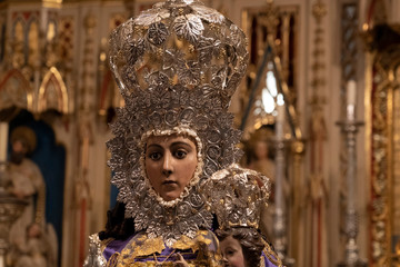 MURCIA, SPAIN - MARCH 25 2019 - blessing of Virgen de la Fuensanta