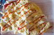 © Dontree - Scrambled eggs on toasted bread with ketchup