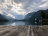 Fototapeta Na sufit - Jezioro w Alpach