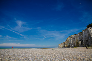 Wall Mural - Criel sur Mer, Normandy, is famous for its very high white cliffs