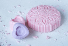 Solid Shampoo And Handmade Pink Soap