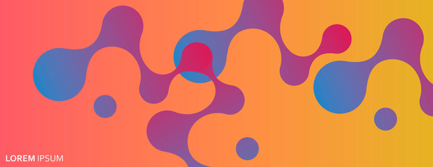 Fototapete - Abstract connected dots. Simple technology graphic background and vector banner design