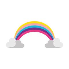 Sticker - Rainbow and clouds cartoon