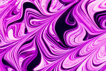 Abstract background illustration of purple, pink and black liquid paint swirls