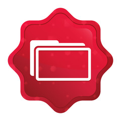 Wall Mural - Folder icon misty rose red starburst sticker button