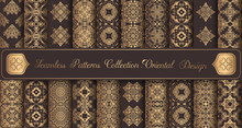 Vintage Backgrounds Luxury Seamless Patterns Golden Design Elements