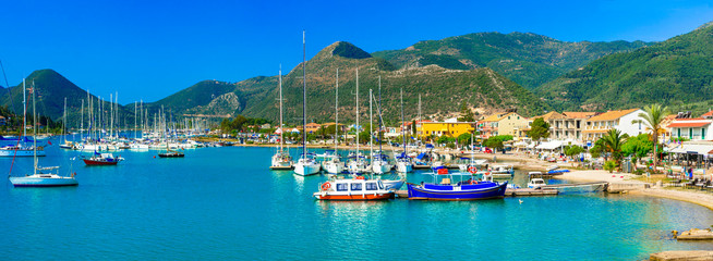 Greece travel - picturesque Nidri bay in Lefkada. Ionian islands