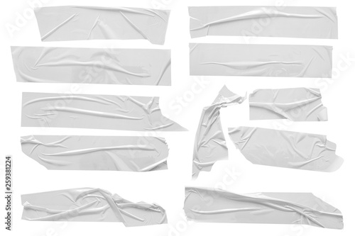 Fotografía Set of white scotch tapes on white background