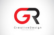 Red and Black GR G R Letter Logo Design. Creative Icon Modern Letters Vector Logo.