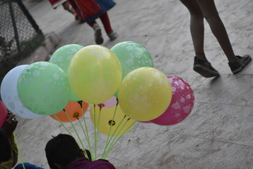 bunch of colorful balloons