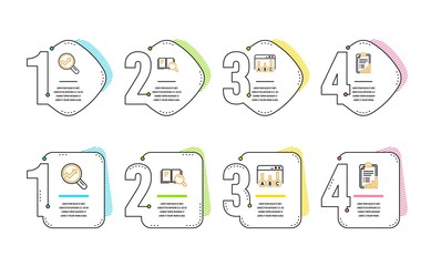 Wall Mural - survey results, analytics and search book icons simple set. checklist sign. best answer, audit analy