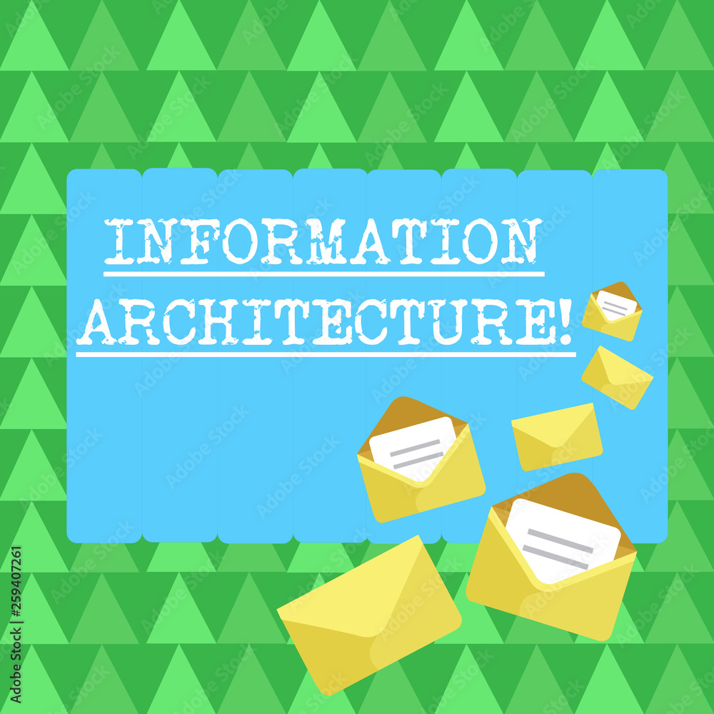 Handwriting text Information Architecture. Conceptual photo structural