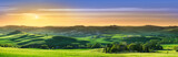 Fototapeta Na ścianę - Idyllic view, green Tuscan hills in light of the setting sun