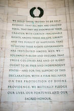 Pursuit Of Happiness Inscription Excerpted From The Declaration Of Independence Carved In White Marble On The Curved Rotunda Wall Of The Thomas Jefferson Memorial In Washington DC, USA