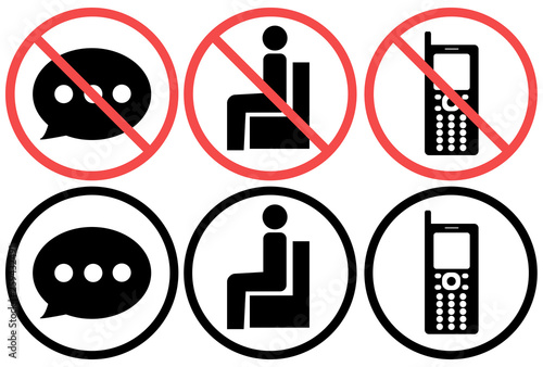 座り込み 携帯電話 おしゃべり 利用 使用 禁止 イラスト 注意 Stock Vector Adobe Stock