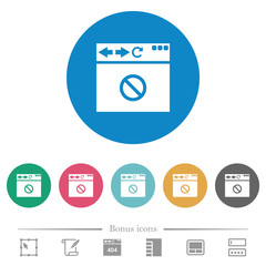 Poster - Browser disabled flat round icons
