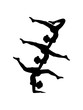 © Style-o-Mat-Design - turm gymnastik zirkus team 3 turnerinnen crew freunde frau yoga sport turnen ballette mädchen weiblich silhouette logo clipart verein