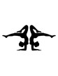 © Style-o-Mat-Design - team 2 freundinnen freunde yoga gymnastik sport turnen ballette mädchen frau weiblich tunerin silhouette logo clipart verein