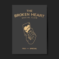 Poster - Broken heart social club illustration