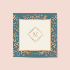 Canvas Print - Initialed gold frame background