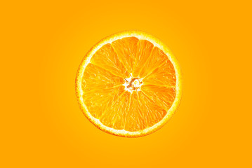 Wall Mural - Background of half cut oranges on orange background