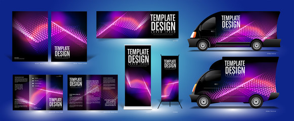 Wall Mural - the background template of curvy particle movement in vector. this design pack just give you an exam