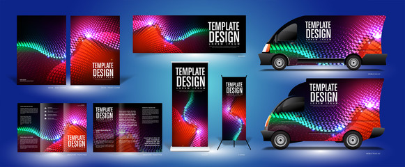 Wall Mural - the background template of curvy particle movement in vector. this design pack just give you an exam