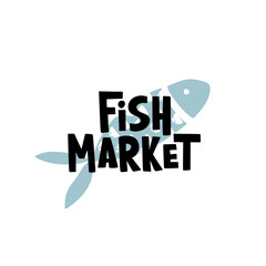 Wall Mural - Fish Market lettering