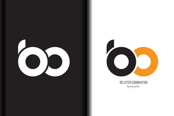 Design of alphabet letter logo bo b o combination with black orange white color for a company or business - Vector