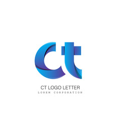 ct c t circle lowercase design of alphabet letter combination with infinity suitable as a logo for a company or business - Vector