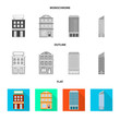 © pandavector - Isolated object of municipal and center logo. Set of municipal and estate   vector icon for stock.