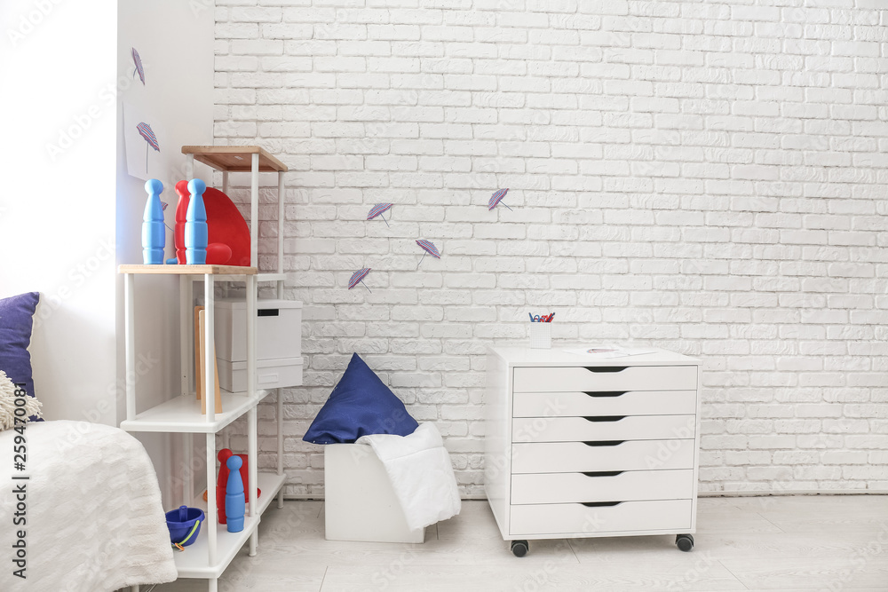Interior of cozy kids room