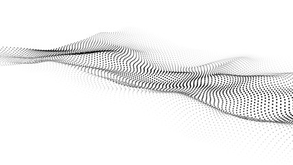 Fototapete - Wave of particles. Futuristic point wave. Vector illustration. Abstract background with a dynamic wave. Wave 3d