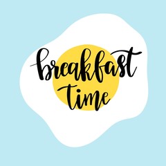 Hand drawn lettering breakfast morning for card, print, poster.