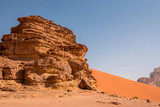 Fototapeta  - Sand and rocks, Wadi Rum desert