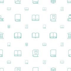 Poster - library icons pattern seamless white background