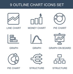 Wall Mural - 9 chart icons