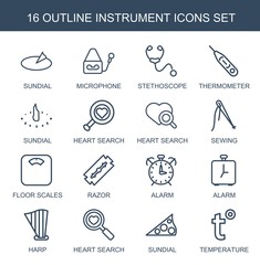 Wall Mural - 16 instrument icons