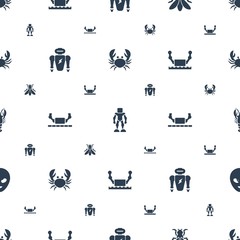 Canvas Print - creature icons pattern seamless white background