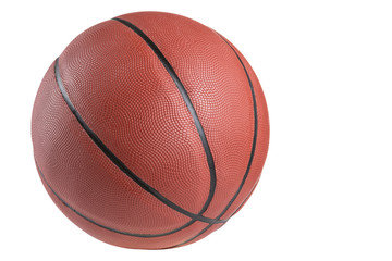 Wall Mural - brown rubber ball for basketball, on a white background, isolate