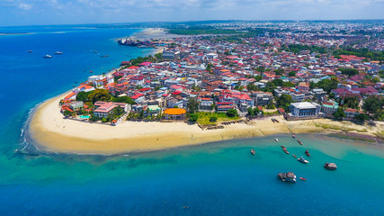 stone town zanzibar aerial view