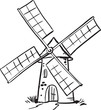 Windmill. Hand drawn vintage sketch vector illustration