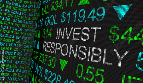 Fotografía Invest Responsibly Ethical Investing Moral Stock Investment 3d Illustration