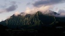 Time-lapse Of Clouds Going Over Mountains On Oahu, Hawaii