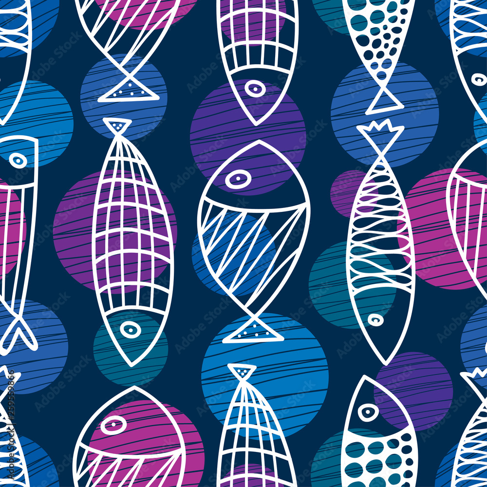 Cute fish. Kids background. Seamless pattern. Can be used for wallpaper ...