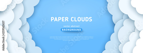 Clouds on blue sky border Tableau sur Toile
